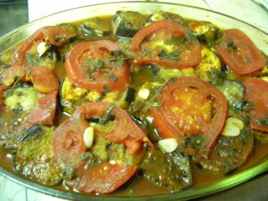 Mancare de vinete cu dovlecei si rosii1258